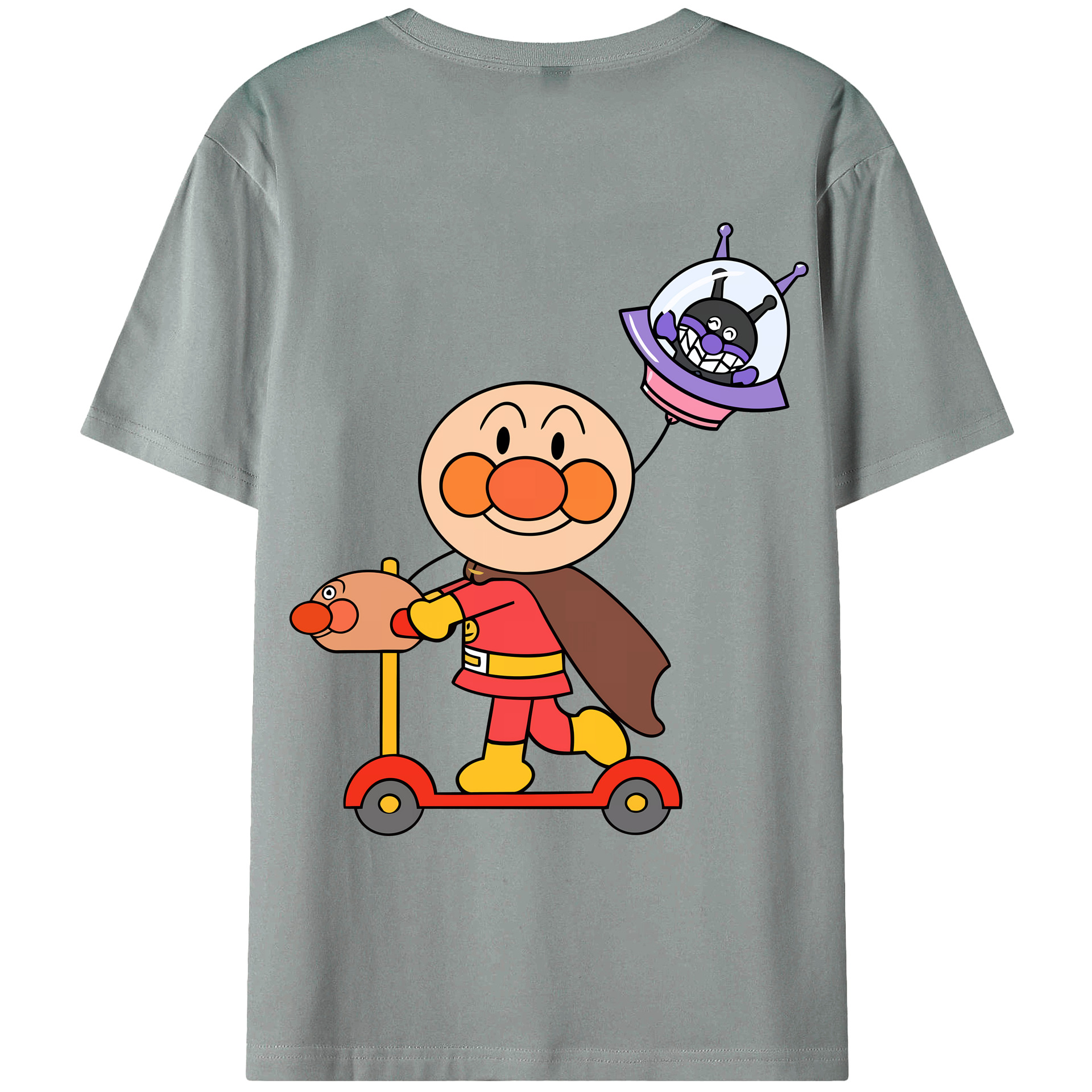（画像用） アンパンマン Anpanman 綿100％ メンズ半袖Tシャツ（バックプリント） 通気性